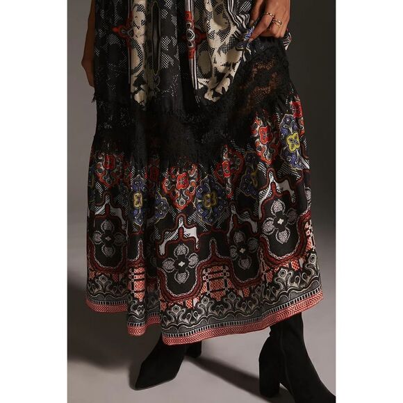 New Anthropologie x Bhanuni by Jyoti Tiered Dress Size 2 - Picture 5 of 9